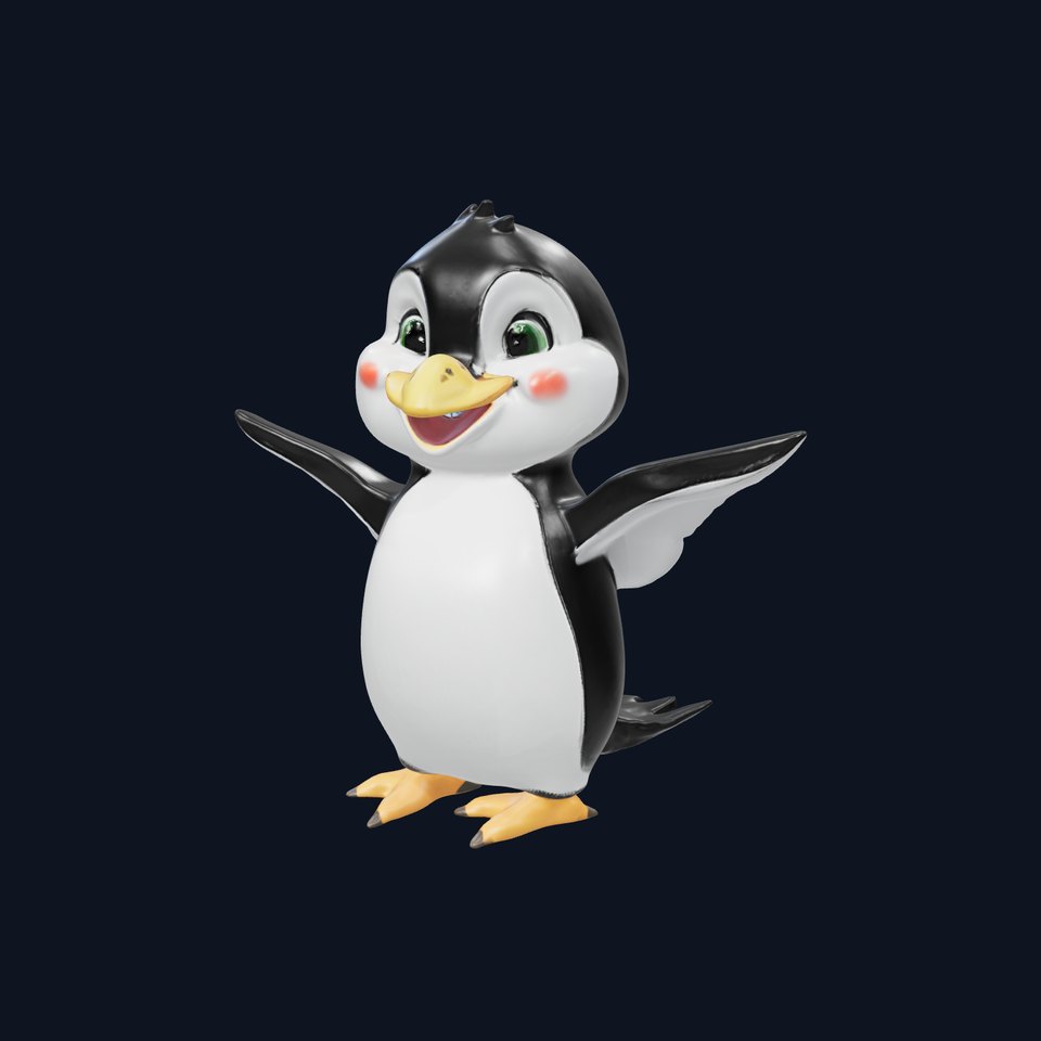 Adorable Penguin Character D Model Pack